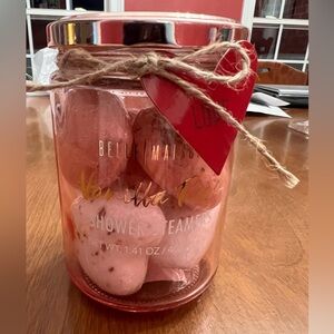 New! Vanilla Rose Shower Steamers in jar Pink